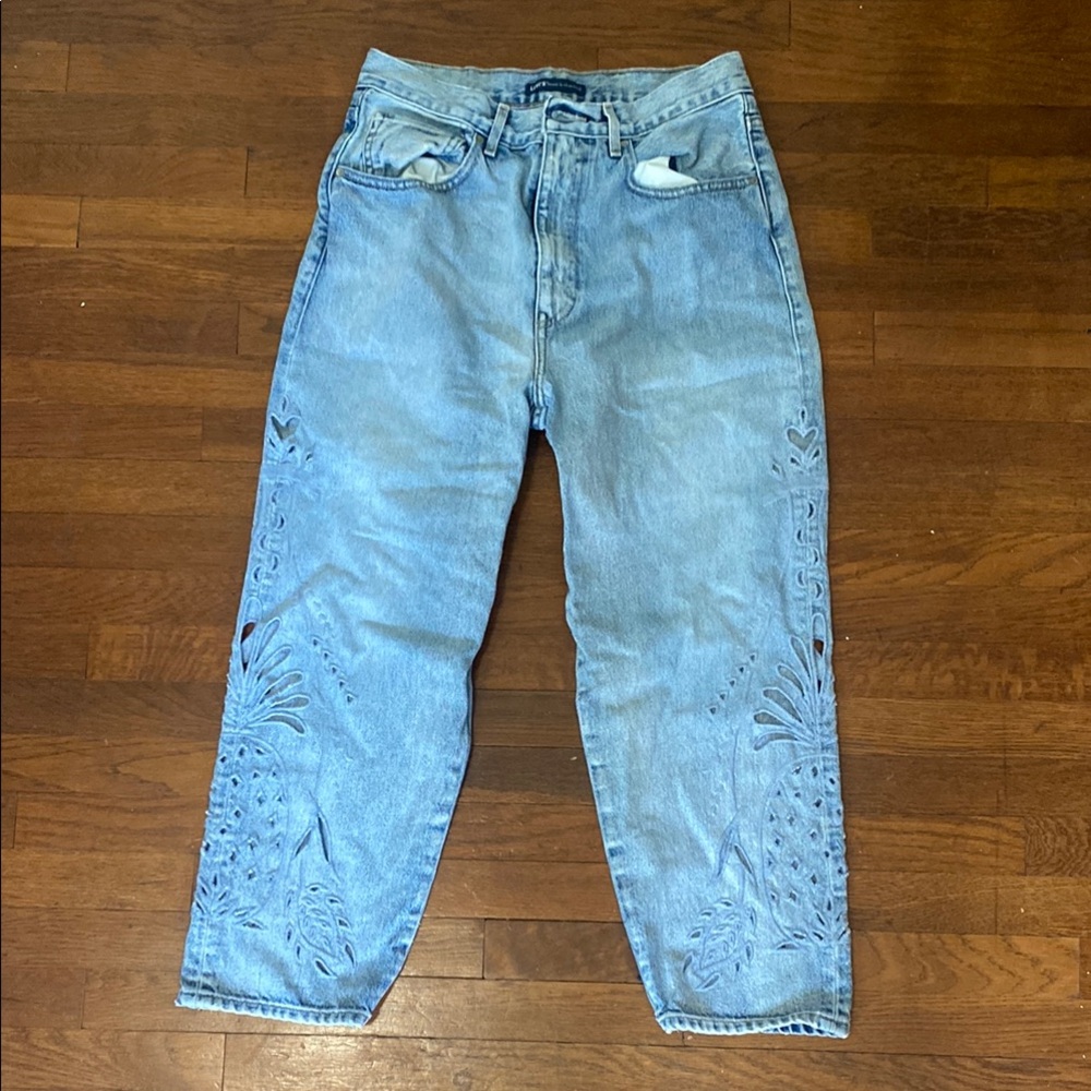 Blue Boyfriend Jeans with Stonewashed Finish